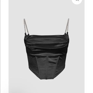 Satin Draped Corset Top